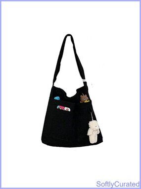 Cotton Canvas Tote Bag Women Crossbody Shoulder Hobo Beach Bag Zip Clos